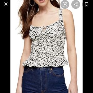 NWT Topshop heart print smocked top